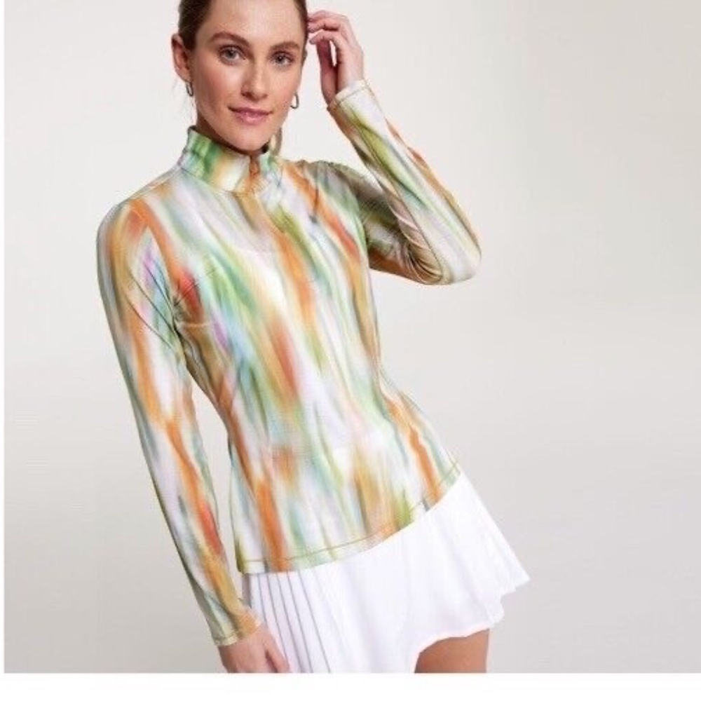 Calia Golf Quarter Zip top Size L Filtered flora Multi color